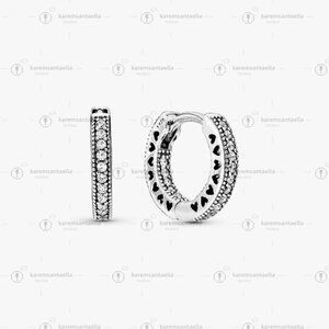 Pandora Pavé Heart Hoop Earrings